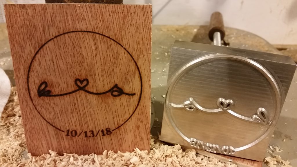 K hear S branding iron. Wedding Coaster. Burned Wood. Giveaway. Aluminum. 3inches. Custom Branding Iron.