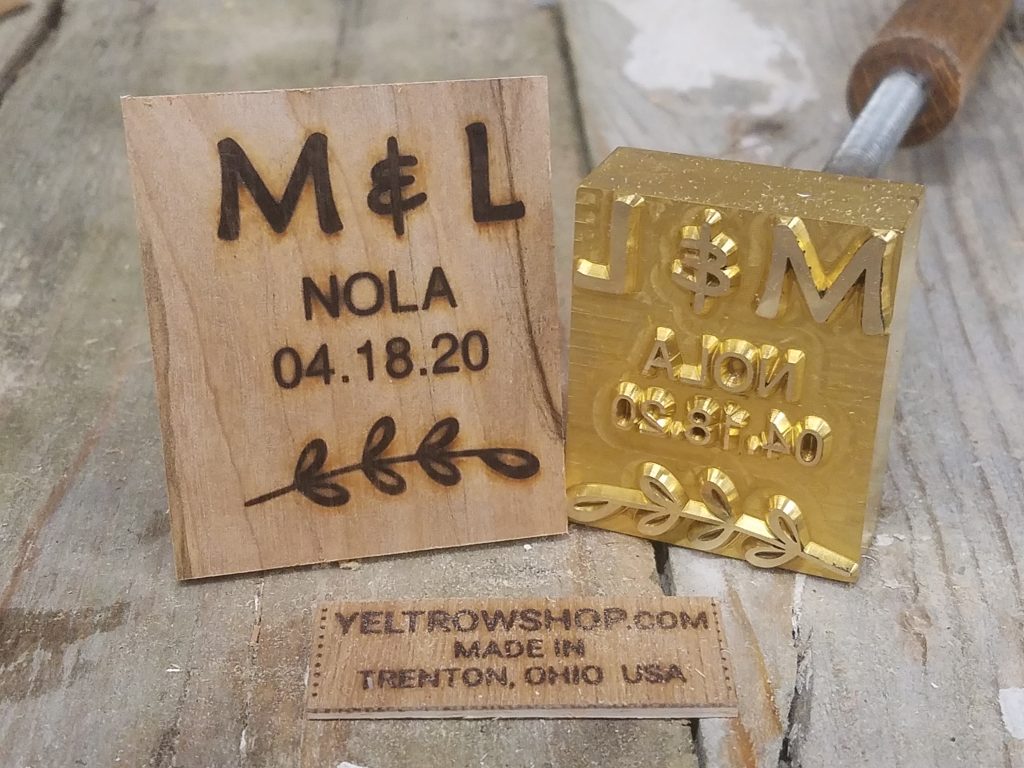 M&L Branding Iron for Wedding Coasters