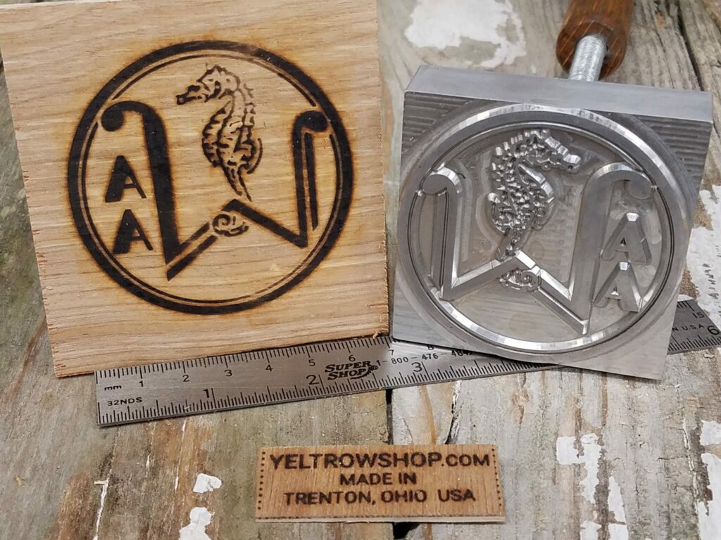 Custom Branding Iron for Wood with Seahorse Design