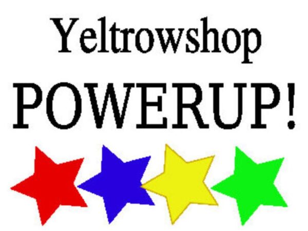 Yeltrowshop Powerup Product Photo. Color.