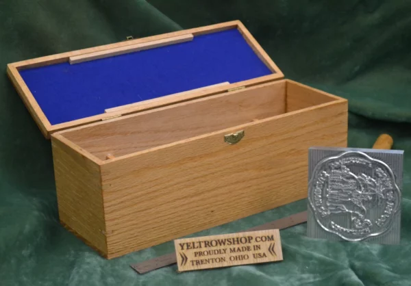 4x4 handmade oak gift box for branding iron