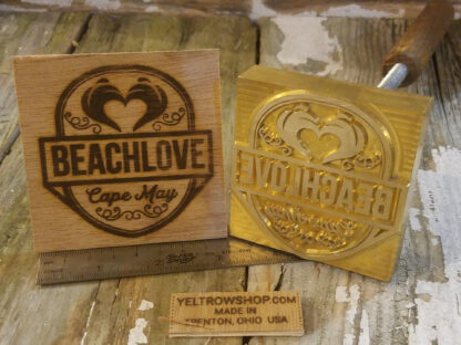 Brass Custom Branding Iron Made in the USA. Beachlove Cape May.