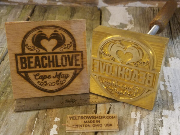 Brass Custom Branding Iron Made in the USA. Beachlove Cape May.